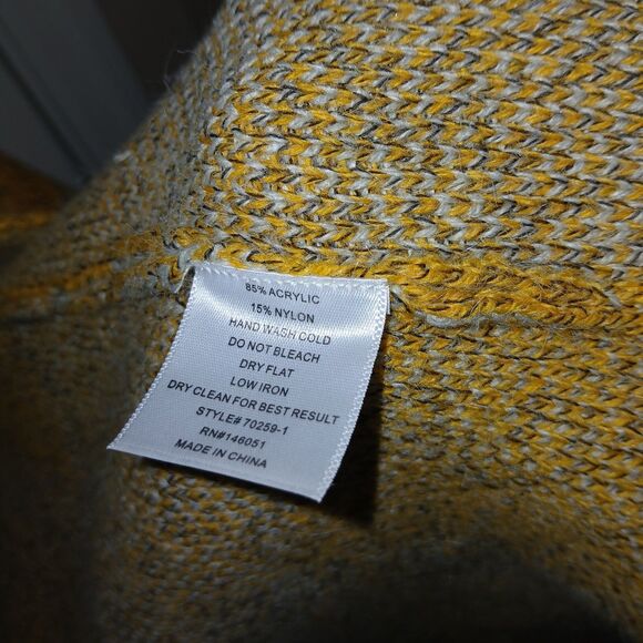 MONTEAU Los Angeles Women's S Yellow Gray Plaid Sleeveless Long Sweater Vest - Picture 14 of 16